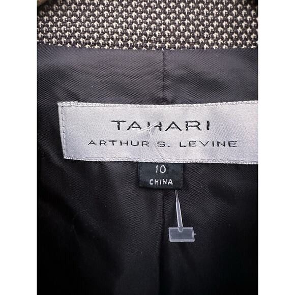 TAHARI ARTHUR L Brown 100% Wool Button Down Tweed Blazer Jacket Sz 10 Workwear - Picture 8 of 12